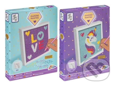 Diamantová malování - LOVE/Jednorožec s rámečkem (mix motivů)