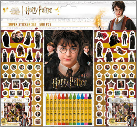 Samolepkový set s voskovkami 500 ks Harry Potter, Jiří Models, 2023