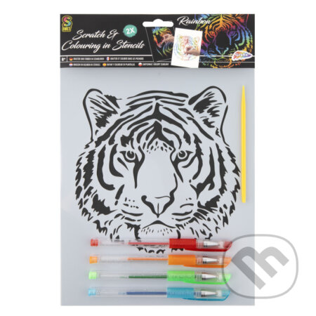 Vyškrabávací obrázek s gelovými pery - Tygr