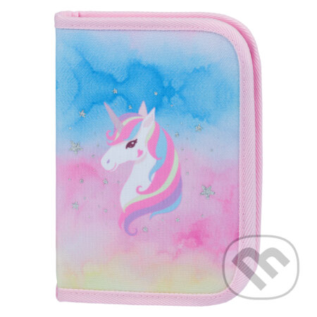 Školní penál klasik Baagl Rainbow Unicorn (dvě chlopně)