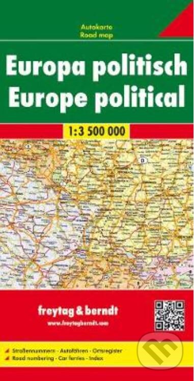 Európa politická 1:3500000, freytag&berndt, 2023