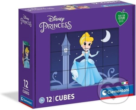 Obrázkové kostky Disney princezny, 12 kostek (Play For Future) - hra z kategorie Stavebnice