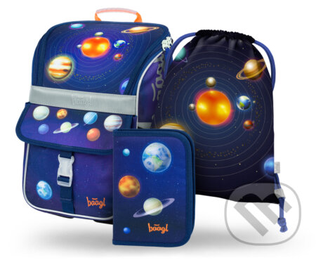 Školní set Baagl Zippy Planety (set 3) (aktovka, penál, sáček na obuv)