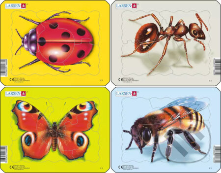 Puzzle: Hmyz - Mravec, lienka, motýľ, včielka Z2 (Larsen). Larsen, 2020