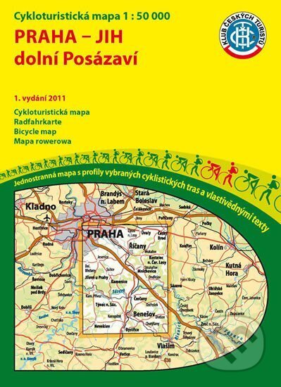Praha jih-dolní Posázaví 1:50T/KČT Cykloturistická mapa, Klub českých turistů