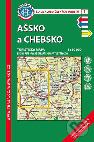 KČT 1 Ašsko a Chebsko 1:50T Turistická mapa, Klub českých turistů, 2019