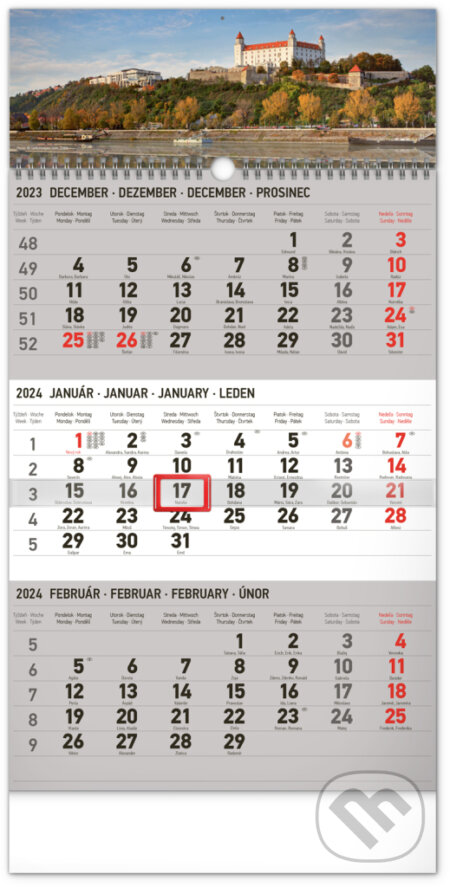 Nástenný kalendár 3-mesačný Bratislava 2024, Notique, 2023