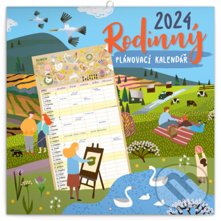 Nástěnný Rodinný plánovací kalendář 2024, Notique, 2023