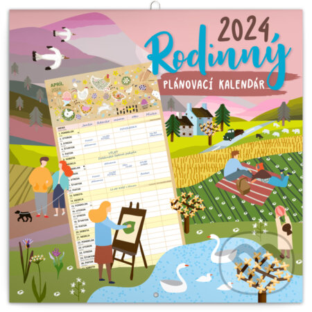 Nástenný Rodinný plánovací kalendár 2024, Notique, 2023