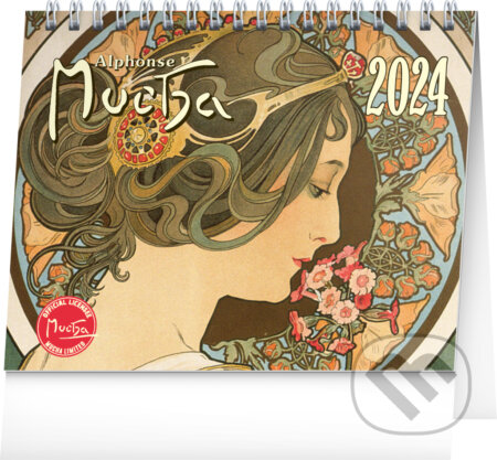 Stolní kalendář Alphosne Mucha 2024, Notique, 2023