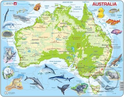 Puzzle Mapa Austrálie (A31), Larsen