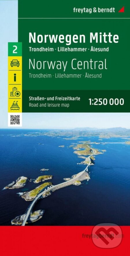 Norsko střed 1:250 000 / automapa, freytag&berndt, 2022