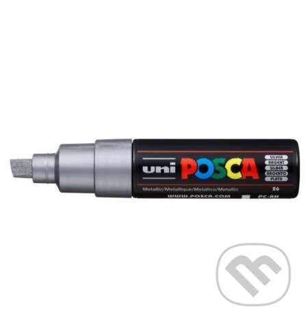 Posca akrylový popisovač PC-8K, 8 mm, stříbrná (se širokým, seříznutým hrotem)
