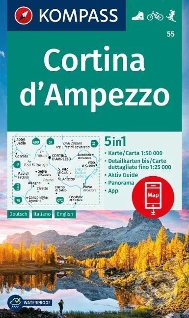 Cortina d´Ampezzo 1:50 000 (turistická mapa KOMPASS 55)
