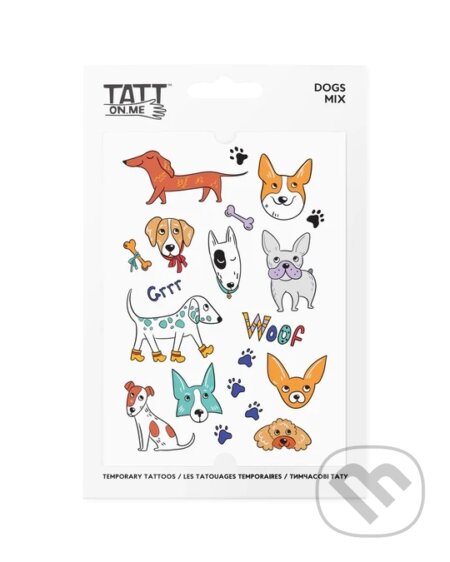 TATTonMe Vodeodolné dočasné tetovačky Psy mix