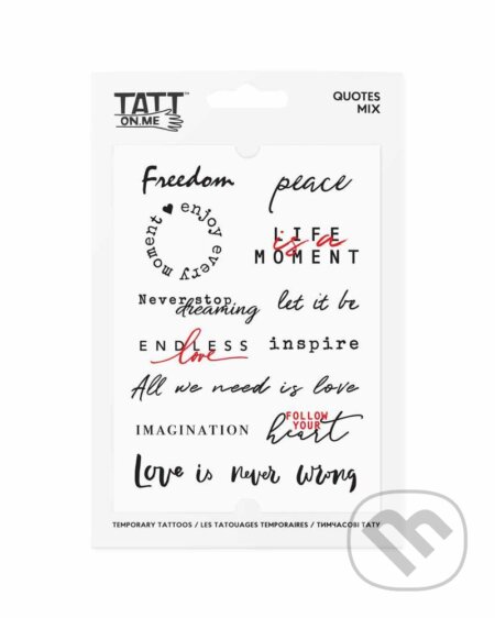 TATTonMe Vodeodolné dočasné tetovačky Citácie mix