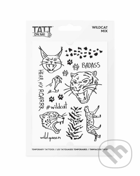TATTonMe Vodeodolné dočasné tetovačky Divoké mačky mix