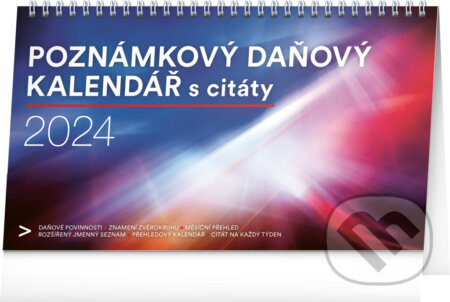 Stolní kalendář Poznámkový daňový s citáty 2024, Notique, 2023