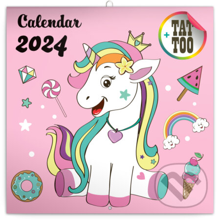 Poznámkový kalendár Happy Unicorns 2024, Notique, 2023