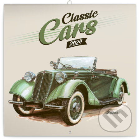 Poznámkový kalendár Classic Cars 2024 - Václav Zapadlík, Notique, 2023