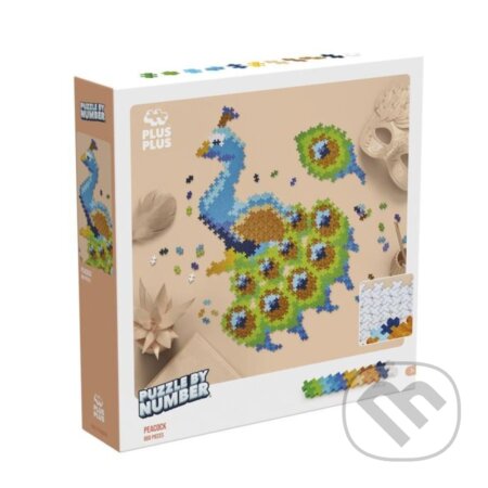 Páv (Plus-Plus stavebnice Skládej podle čísel) - puzzle z kategorie 500 - 1000 dílků