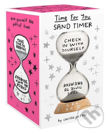 Time for you sand timer (5-Minute Hourglass for Self-Care and Stress Relief, Mindfulness Glass Timer with Sparkling Sand)