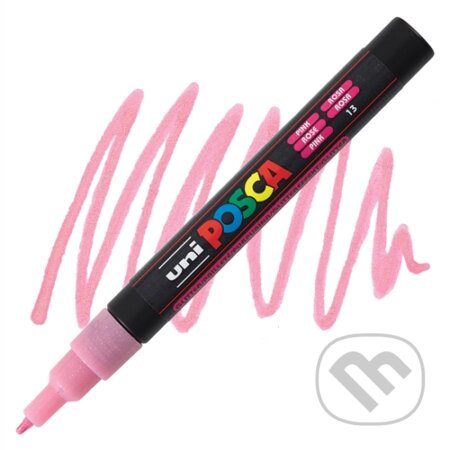 Posca akrylový popisovač PC-3ML, 0,9 - 1,3 mm, třpytivě růžová (tenký kulatý hrot), OFFICE LINE