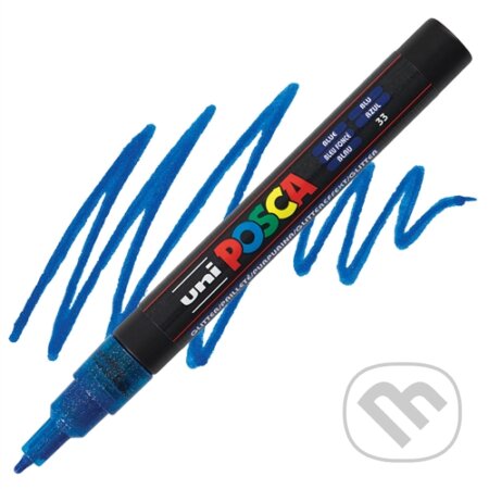 Posca akrylový popisovač PC-3ML, 0,9 - 1,3 mm, třpytivě modrá (tenký kulatý hrot)