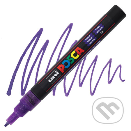 Posca akrylový popisovač PC-3ML, 0,9 - 1,3 mm, třpytivě fialová (tenký kulatý hrot)