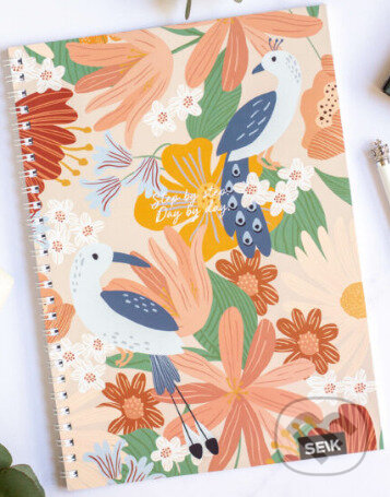 Zápisník - Step by step. Day by day (brožovaná, špirálová väzba)