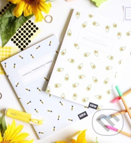 Zápisníky včely & avokáda (set 2 zápisníkov)