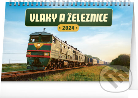 Stolní kalendář Vlaky a železnice 2024, Notique, 2023