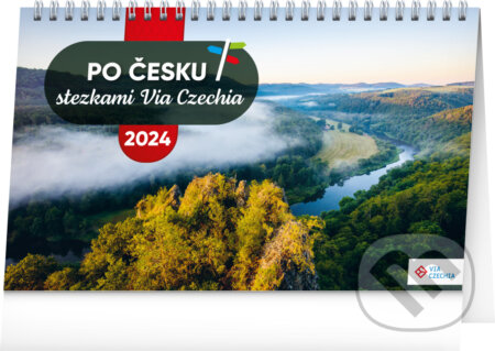 Stolní kalendář Po Česku stezkami Via Czechia 2024, Notique, 2023