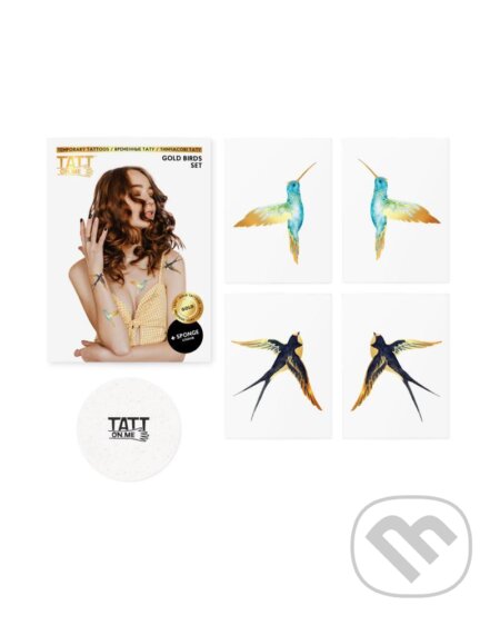 TATTonMe Metalické tetovačky pre ženy Vtáci sada Gold, TATTon.me, 2023