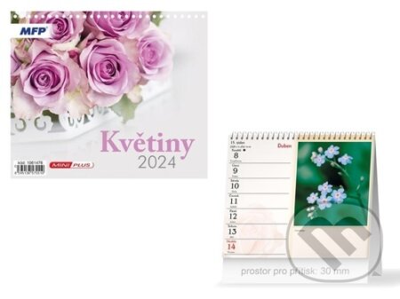 Stolní kalendář Mini Květiny 2024, MFP, 2023