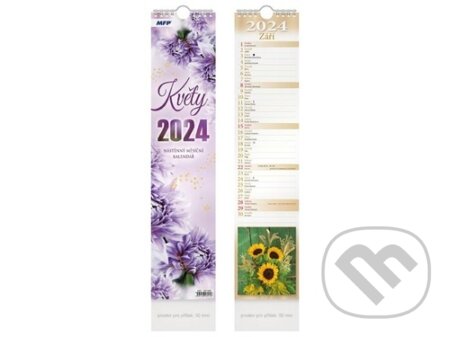 Nástěnný kalendář Květy 2024 (vázankový), MFP, 2023