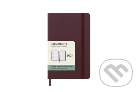 Moleskine – 12-mesačný plánovací diár 2024 - bordový (burgundy), Moleskine, 2023
