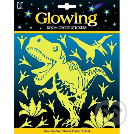 Svítící samolepky s glitry - Dinosauři