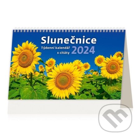 Kalendář stolní 2024 - Slunečnice / Týdenní kalendář s citáty, Helma365, 2023