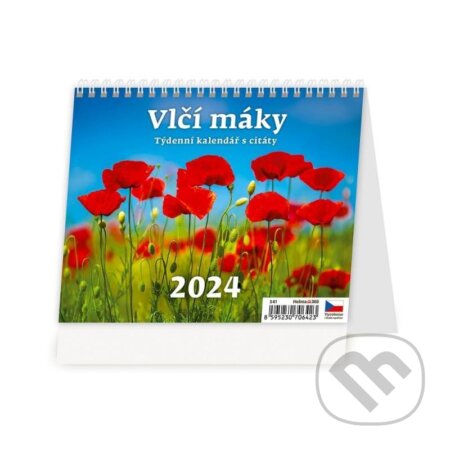Kalendář stolní 2024 - Vlčí máky, Helma365, 2023