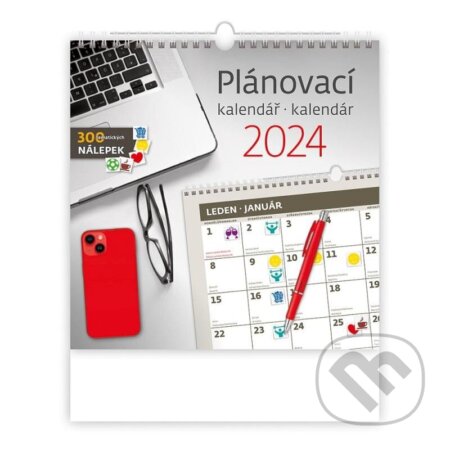 Kalendář nástěnný 2024 - Plánovací kalendář/kalendár, Helma365, 2023