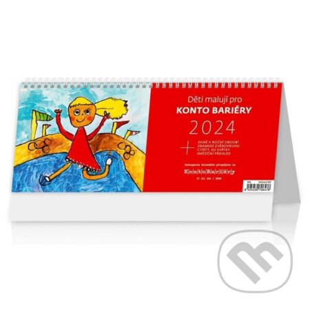 Kalendář stolní 2024 - Děti malují pro KONTO BARIÉRY, Helma365, 2023