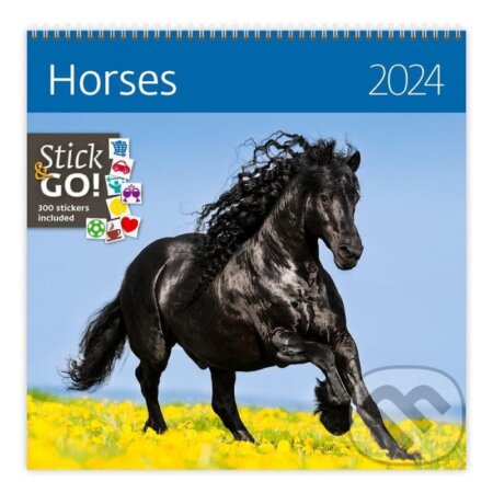 Kalendář nástěnný 2024 - Horses, Helma365, 2023