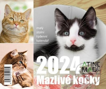 Kalendář 2024: Mazlivé kočky, stolní, týdenní, Almatyne, 2023