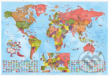 Ilustrovaná mapa států světa pro malé cestovatele - verze plakát, Kartografie Praha, 2023