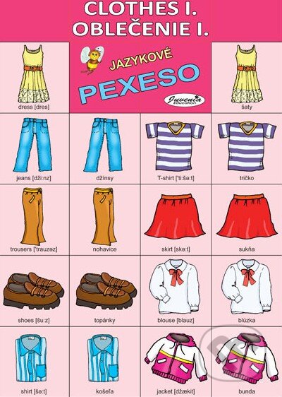 Jazykové pexeso: Clothes I. / Oblečenie I., Juvenia Education Studio, 2015