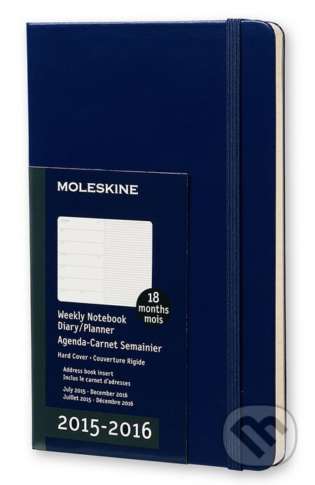 Moleskine – 18-mesačný plánovací tmavomodrý diár 2015/2016, Moleskine, 2015