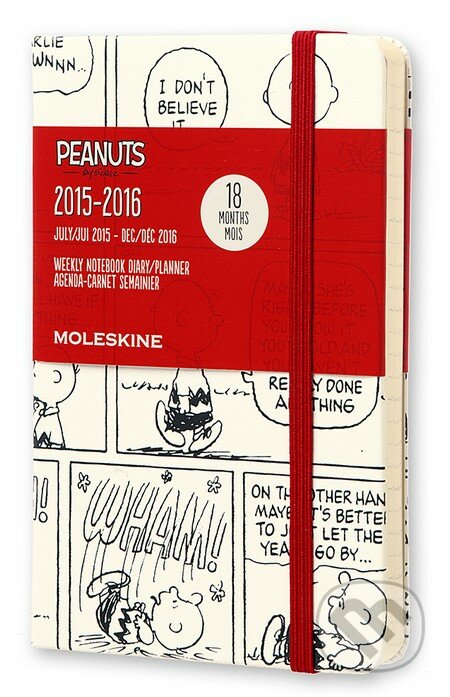 Moleskine – 18-mesačný plánovací čierny diár Snoopy 2015/2016, Moleskine, 2015