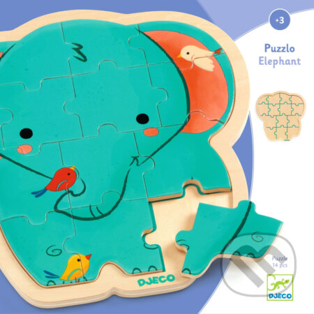 Puzzlo Slon: drevené puzzle, Djeco, 2023