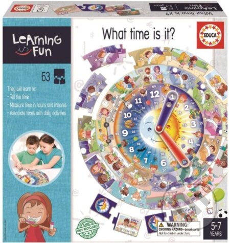 Puzzle vzdělávací + hra Learning is Fun: Kolik je hodin?, Educa, 2023
